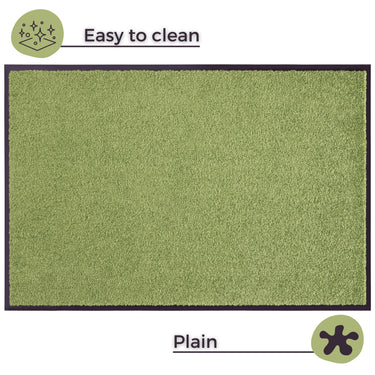 Wash & Clean Ensfarvet Dørmåtte - 101470 Grøn