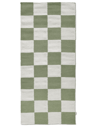 Squares Ternet Kelim Tæppe - White Green