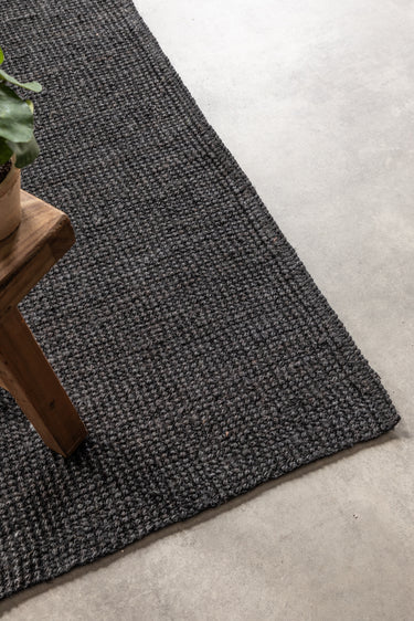 Bouclé Jutetæppe - 105976 Sort