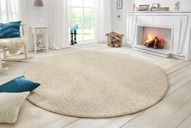 Wolly Uld look tæppe - 102843 Creme (Rundt)