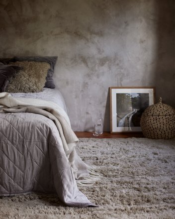 Cloudy Uld Rya Tæppe - Beige
