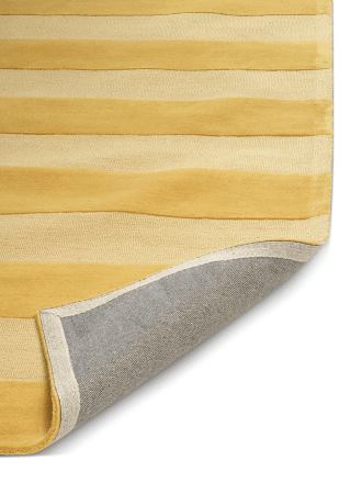 Stripe Boucle Uld Tæppe - Yellow