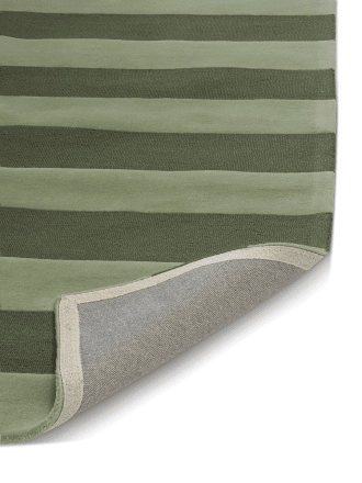 Stripe Boucle Uld Tæppe - Green
