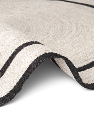 Jute Braided Jutetæppe - 106331 Sort (Rundt)