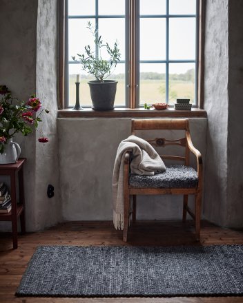 Merino Uldtæppe - Granite