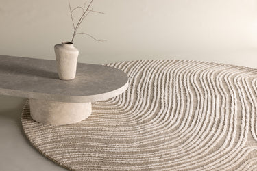 Melle Rundt Tæppe - Beige