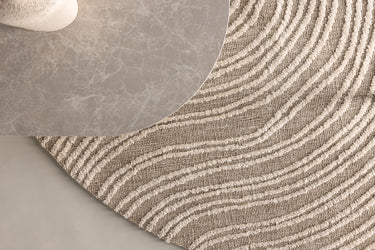 Melle Rundt Tæppe - Beige