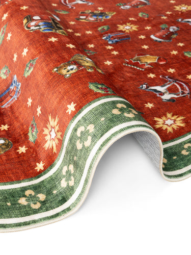 Villeroy&Boch Toy's Delight Juletæppe - Nostalgic Noel Rød/Grøn (Rundt)