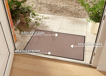 Unicolored Inde/Ude Tæppe - 104485 Beige