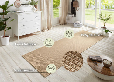 Nature Inde/Ude Tæppe Løber - 104271 Beige