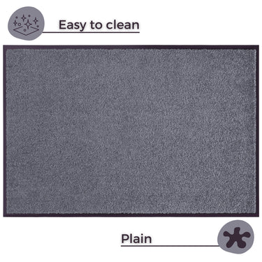 Wash & Clean Ensfarvet Dørmåtte - 101464 Grå