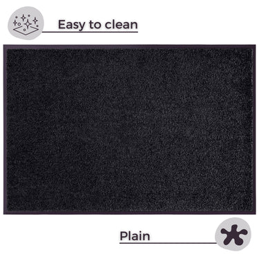 Wash & Clean Ensfarvet Dørmåtte - 102011 Sort