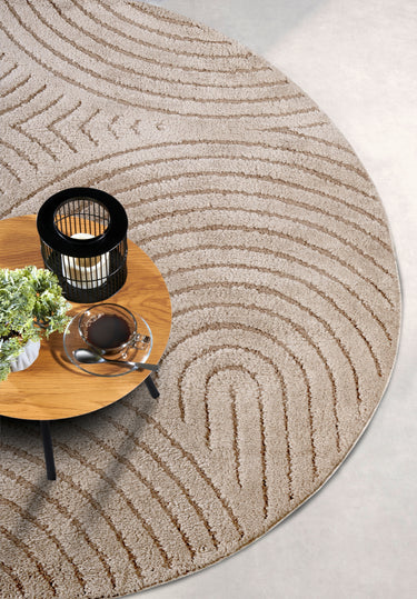 Elle Decoration - New York Tæppe - 106204 Taupe (Rundt)