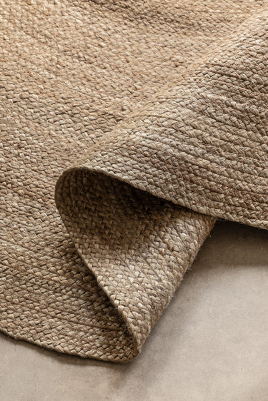 Jute Braided Jutetæppe - 106006 Grå (Rundt)