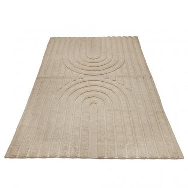 Curve Uld Tæppe - Beige