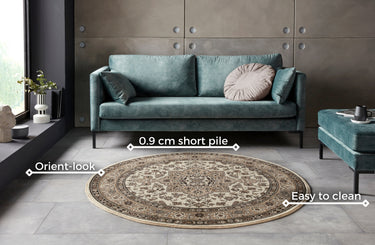 Mirkan Tæppe - 104105 Beige (Rundt)