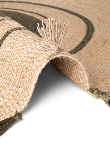 Jute Braided Jutetæppe - 106330 Guld (Rundt)
