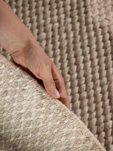 Elle Decoration - Lyon Uldtæppe - 106315 Beige (Rundt)
