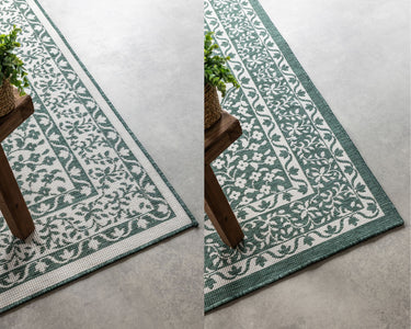 Elle Decoration - Gemini Vendbart Inde/Ude Tæppe - 106025 Grøn