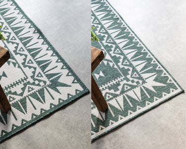 Elle Decoration - Gemini Vendbart Inde/Ude Tæppe - 106020 Grøn