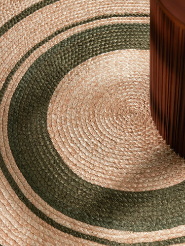 Jute Braided Jutetæppe - 106330 Guld (Rundt)