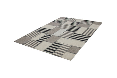Liana Patchwork Uldtæppe - 214 Naturlig