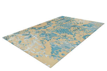 Satin Uldtæppe - 8061 Creme/Turkis