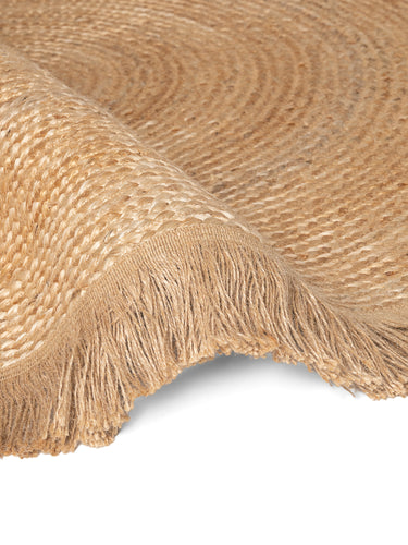 Jute Braided Jutetæppe - 106332 Guld (Rundt)