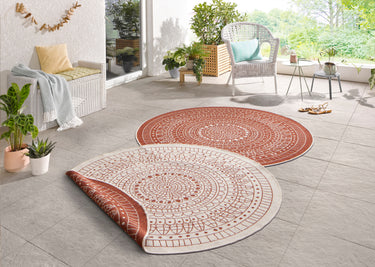 Twin Vendbart Inde/Ude Tæppe - 103102 Beige (Rundt)