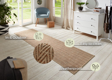 Nature Inde/Ude Tæppe Løber - 104267 Beige