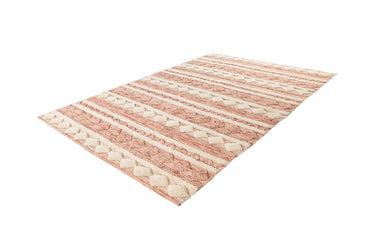 Bohist Uldtæppe - 225 Rosa/Creme