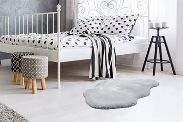 Rabbit Sheepskin Tæppe - 225 Grå/Blå