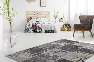 Matrix Patchwork Tæppe - 110 Grå/Sort