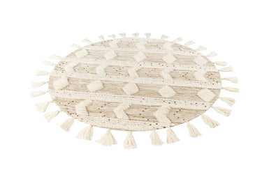Bohist Uldtæppe - 425 Creme/Khaki (Rundt)