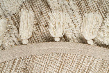 Bohist Uldtæppe - 425 Creme/Khaki (Rundt)
