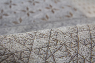 Gleam Patchwork Skind Tæppe - 560 Grå/Sølv