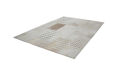 Gleam Patchwork Skind Tæppe - 560 Hvid