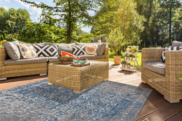 Sunny  Inde/Udendørs Tæppe - 310 Beige/Blå