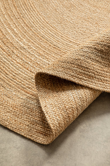 Jute Braided Jutetæppe - 106005 Guld (Rundt)