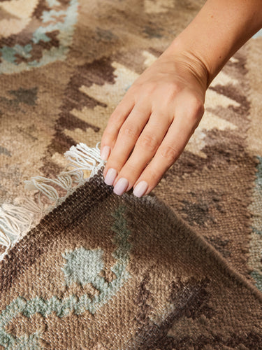 Kamal Afgansk Kelim Tæppe - 106243 Beige
