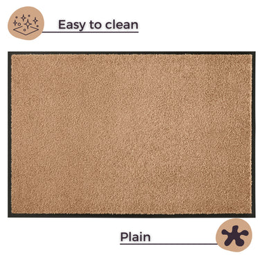 Wash & Clean Ensfarvet  Dørmåtte - 102041 Brun