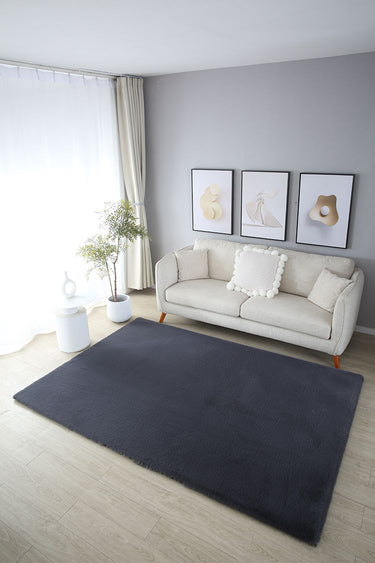Pelus Soft Pels Tæppe - Dark Grey 160x230- RESTPARTI
