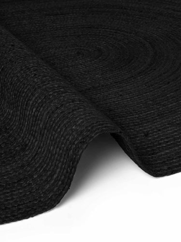 Jute Braided Jutetæppe - 106322 Sort (Ovalt)