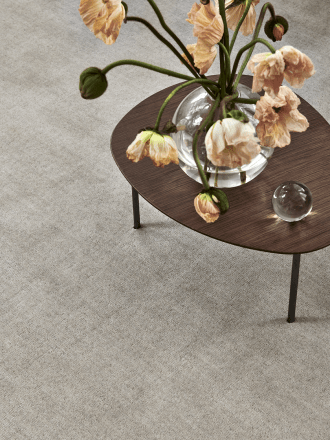 Solid Ensfarvet Uld Tæppe - Beige