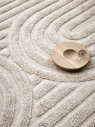 Curve Uld Tæppe - Beige