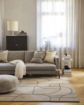 Modern Abstract Tæppe - Beige