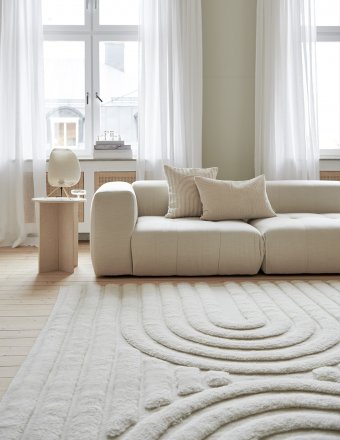 Curve Uld Tæppe - Ivory