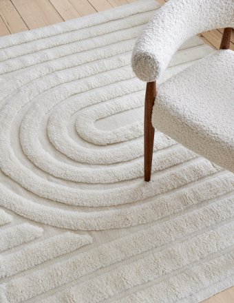 Curve Uld Tæppe - Ivory