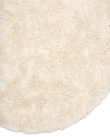 Cloudy Uld Rya Tæppe - Natural White Rundt
