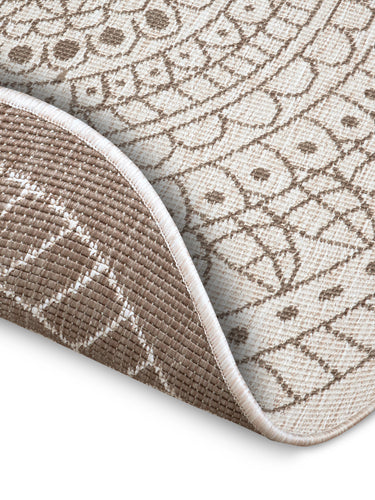 Twin Vendbart Inde/Ude Tæppe - 105475 Beige (Rundt)